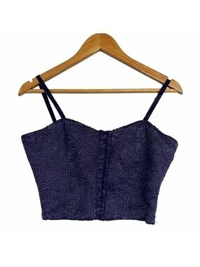 BKE Y2K Corset Crop Top Paisley Embroidered Cami Medium